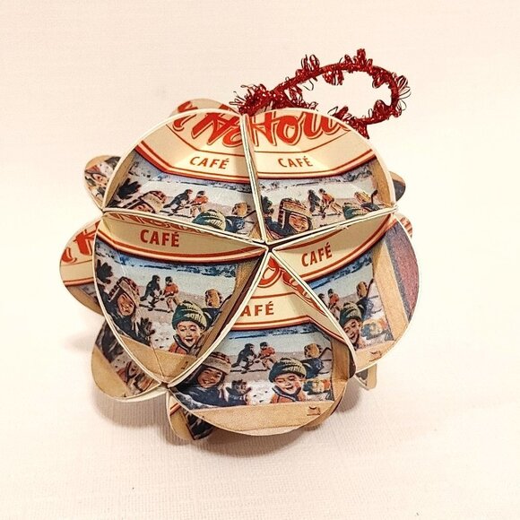 RARE Tim Hortons Christmas Ornament HANDMADE From Vintage Christmas Cups - Picture 1 of 5